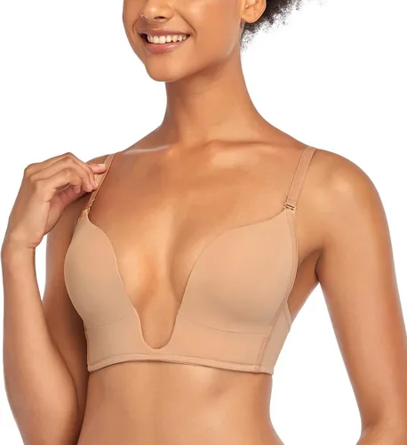 Vista 2 de DotVol Sujetador de inmersión profunda convertible para mujer, brasier sin costuras sin costuras
