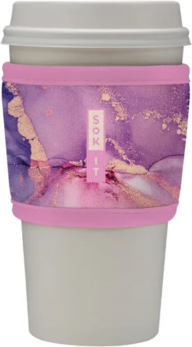 Vista 145 de Sok It HotSok Coffee & Tea - Funda de neopreno con aislamiento reutilizable (floral abstracto)