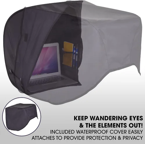 Vista 2 de RitzGear - Parasol para laptop Capucha portátil compacta antirreflejo, tienda de campaña y funda de transporte para computadora, tableta