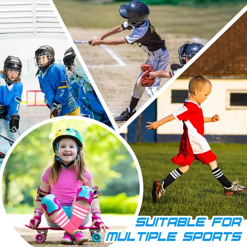 Vista 7 de BONANGEL Kids Soccer Socks 6-8 Years Old, Boys Girls Knee High Athletic Sports Football Baseball Socks 8-10 10-12 Years