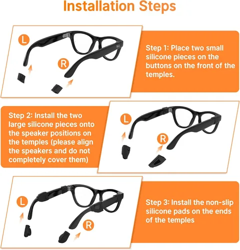 Vista 7 de HiBloks Cubierta de silicona impermeable y agarre para gafas para Ray-Ban Meta