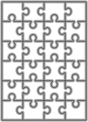 Vista 8 de hinana Marco rectangular de rompecabezas troquelados de metal, plantillas de corte de fondo de rompecabezas rectangulares para manualidades, álbumes