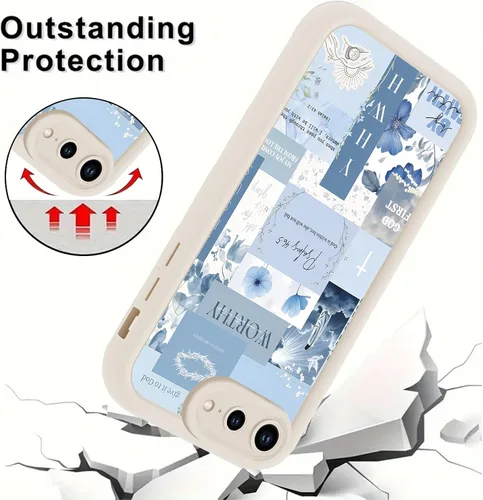 Vista 3 de Paquete de 2 fundas protectoras para iPhone 8 Plus/7 Plus de 5.5 pulgadas con collage de versículos bíblicos de Jesús para mujeres y niñas, diseño