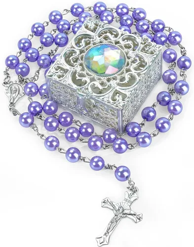 Vista 10 de First Communion Rosarys for Girls and Boys, RosaryBeads Catholic for Men, Women, Rosary Necklace as Gifts for Mother, Grandmother, Elders