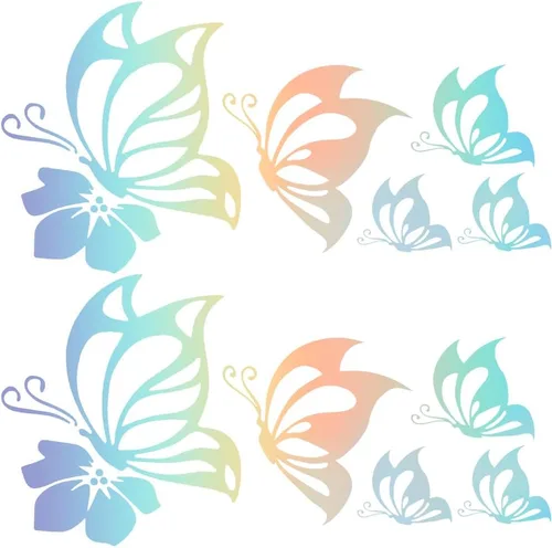Vista 8 de GORGECRAFT Juego de 2 hojas de calcomanías de mariposa para automóvil, calcomanías impermeables de vinilo para mujer, calcomanías reflectantes