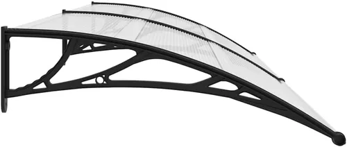 Vista 7 de vidaXL Toldo para puerta, color negro y transparente, 118.1"x29.5" PC