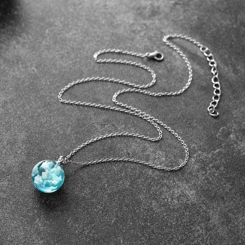 Vista 3 de Lroxiy Collares para mujeres y niñas, diseño creativo de girasol copo de nieve azul cielo hoja colgante cadena de San Valentín regalos joyería