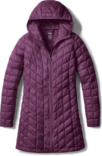 Vista 7 de TSLA Chaquetas acolchadas ligeras y plegables para mujer con capucha, abrigo largo de invierno resistente al agua