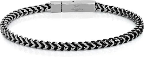Vista 4 de Metro Jewelry Juego de collar y pulsera de cadena de cola de zorro gruesa de 22 a 24 pulgadas de largo para hombres en acero inoxidable con oro