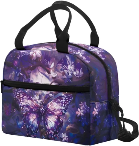 Vista 40 de doginthehole Bolsa de almuerzo portátil de teñido anudado azul, bolsa de almuerzo, organizador reutilizable, hielera para adultos, al aire libre
