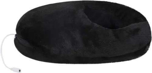 Vista 5 de Zapatillas de felpa acolchada gruesa con calefacción eléctrica, para hombre y mujer, almohadilla térmica recargable por USB, calentador de pies