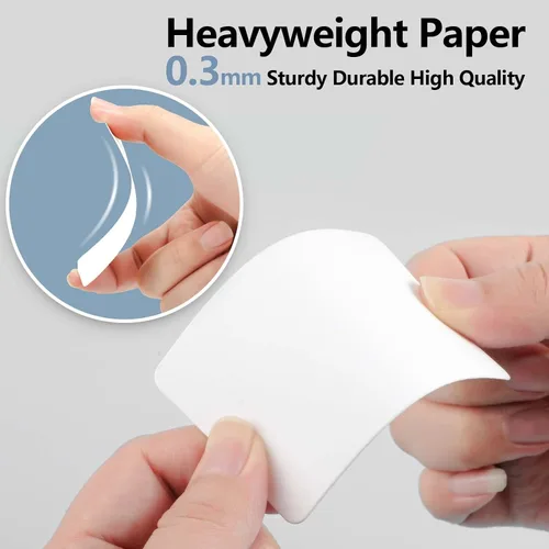 Vista 4 de MaxGear 3.5 x 2 tarjetas de visita en blanco 100 piezas Cartulina blanca de 300 GSM, tarjeta de notas de papel Kraft, tarjetas de agradecimiento