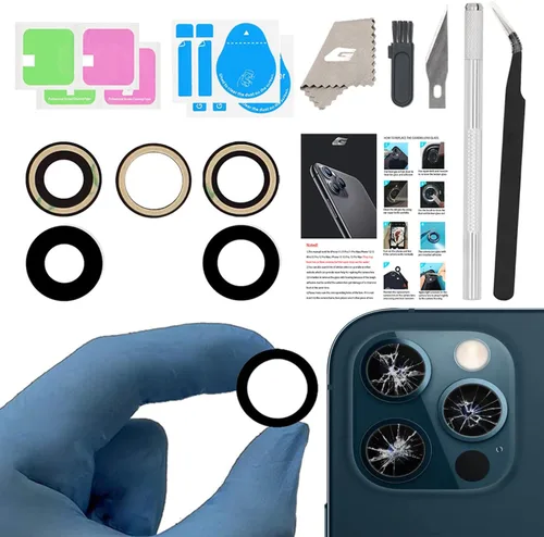 Vista 9 de Reemplazo de lente de vidrio de cámara para iPhone 11, GVKVGIH reemplazo de lente de vidrio de cámara trasera con adhesivo preinstalado, kit