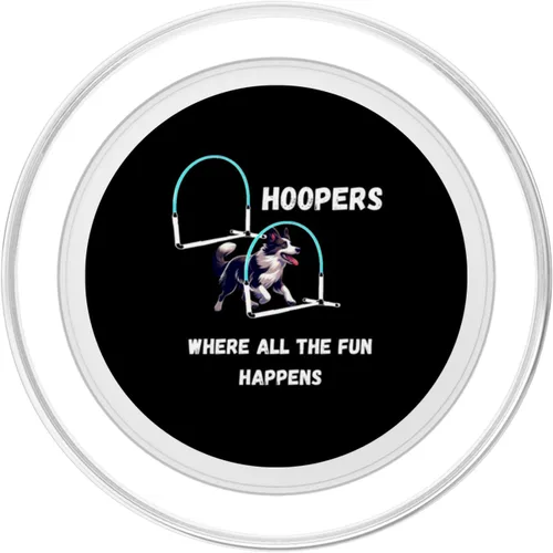 Vista 2 de Dog Agility Dog Hoopers all the fun happens border collie PopSockets MagSafe PopGrip for iPhone