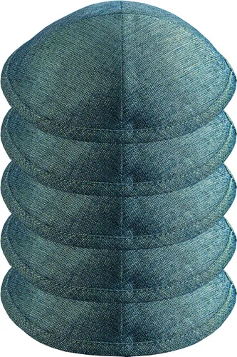 Vista 23 de Paquete de 5 piezas – Hq Satin/Lino/Velvet/Seda Cruda/Gamuza Kippah para hombre, sombrero Yamaka diseñado en Israel – Kippot Bulk