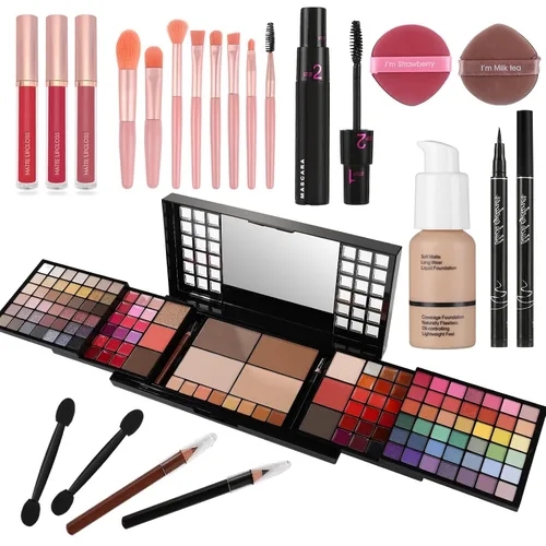 Vista 10 de CHARMCODE Kit de maquillaje todo en uno, kit de maquillaje para mujeres, kit completo de regalo de Navidad de maquillaje para niñas adolescentes