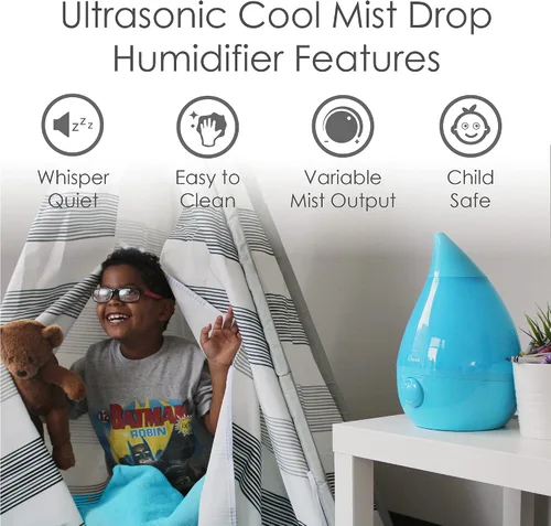 Vista 2 de Crane - Humidificador ultrasónico de vapor frío para dormitorio, cuarto del bebé, habitación de niños, plantas u oficina, tanque grande de 1 galón