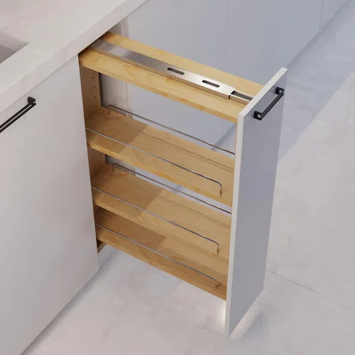 Vista 6 de Dowell - Organizador extraíble de relleno de base de 3 pulgadas con estantes ajustables (madera, 4005 0330B)