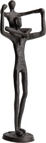 Vista 8 de Danya B. Orgulloso padre sosteniendo niño escultura de hierro contemporánea pequeña estatua decorativa