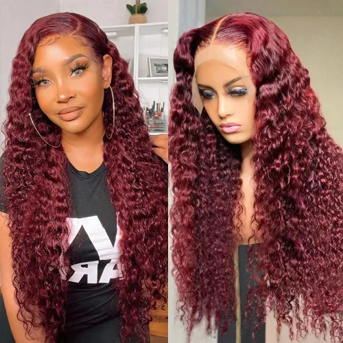 Vista 9 de Pelucas de cabello humano con encaje frontal de 13 x 4 pulgadas con cabello de bebé para mujeres negras, densidad del 220 %, pelucas de encaje 220%