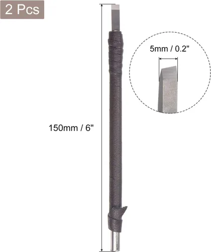 Vista 2 de uxcell Cuchillo para tallar cinceles de madera, carburo de tungsteno de 0.197 in, punta plana, herramienta de mano para carpintería, Graver de 5.906