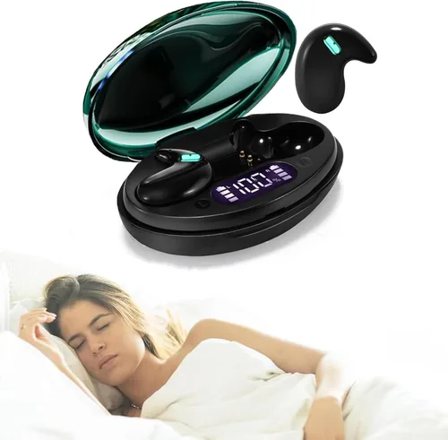 Vista 7 de Auriculares para dormir ultra delgados inalámbricos Bluetooth 5.3 para dormir de lado, bloqueo de ruido con tiempo de reproducción de 6 horas