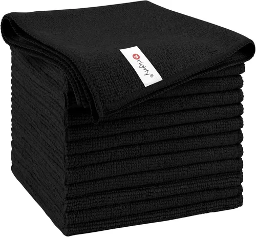 Vista 22 de Orighty Paño de Limpieza de Microfibra Negro, Paquete de 150 Unidades de Suministros de Limpieza Altamente Absorbentes, Trapos de Limpieza de Cocina