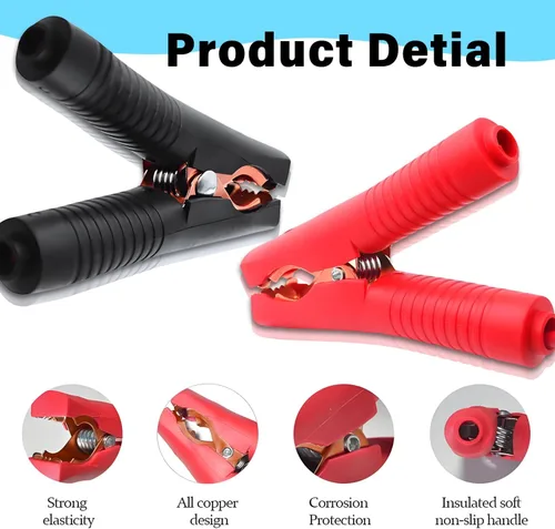 Vista 5 de Cable de Arranque EC5 de 10AWG con Abrazaderas de Batería, Clips de Cocodrilo de 12V a Conector EC5 Cable de Extensión de Carga para Arrancador