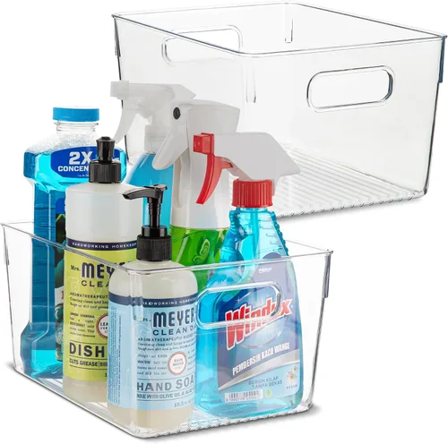 Vista 15 de Contenedor de plástico transparente para almacenamiento de alimentos con asas para organizar cocina, despensa, refrigerador, congelador, despensa