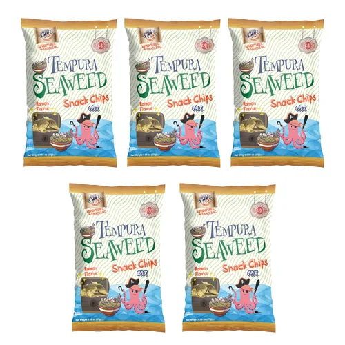Vista 22 de Swashbuckle Snacks Patatas fritas crujientes de tempura calamar, sabor a queso, 0.95 onzas (0.95 oz), paquete de 5, fabricado en Japón, Otsumami