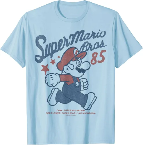 Vista 43 de Nintendo Super Mario Brothers '85 Vintage Stars - Camiseta Gris Oscuro