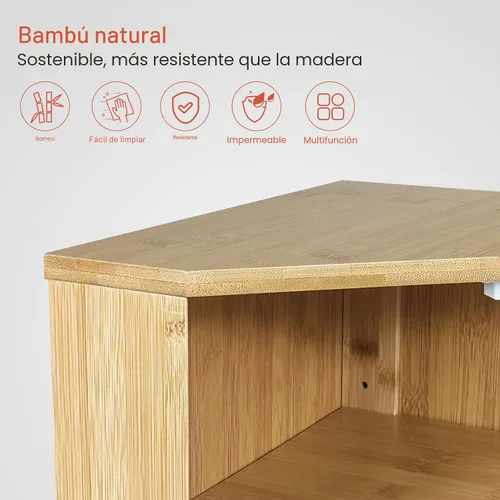 Vista 7 de Goozii Panera de Bambú de Esquina para Encimera de Cocina, Panera de Madera Redonda de 2 Niveles, Contenedor de Almacenamiento de Pan Estilo Granja