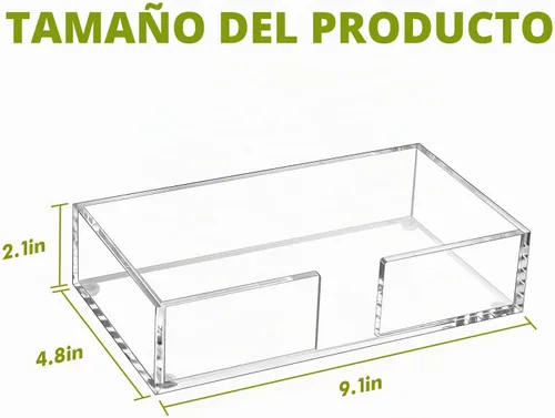 Vista 2 de Kordory Bandeja con soporte para toallas de invitados de acrílico para baño, soporte transparente rectangular para servilletas de baño para cocina