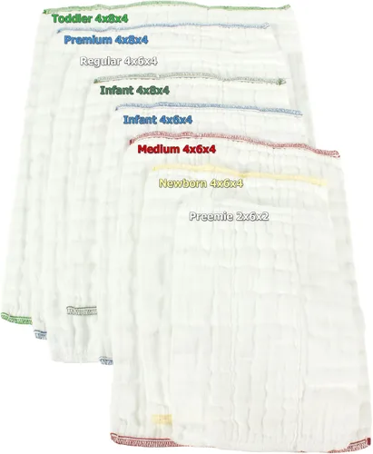 Vista 5 de OsoCozy Pañales de tela preplegados (1 doz), suaves, absorbentes, duraderos, 100% algodón