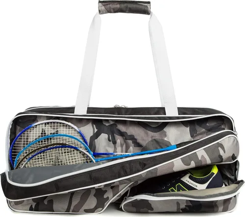 Vista 4 de K-Cliffs Bolsa de raqueta de tenis Nylon balístico de lujo Compartimento para zapatos