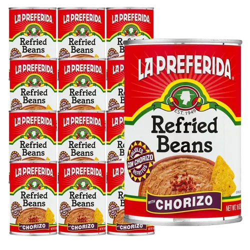 Vista 11 de La Preferida Frijoles refritos, chorizo, 16 oz (paquete de 3)