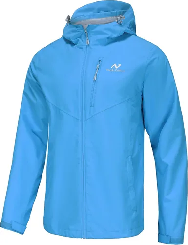 Vista 13 de Chaqueta impermeable ligera con capucha para hombre, transpirable, para senderismo de montaña al aire libre
