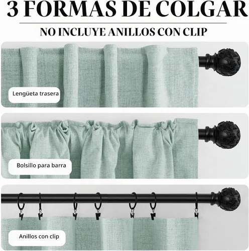 Vista 7 de RYB HOME Cortinas de lino texturizado 100% opacas de 84 pulgadas de largo, aislamiento térmico, privacidad, ahorro de energía para dormitorio, sala