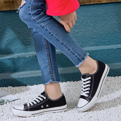 Vista 5 de Adokoo - Tenis informales de lona para mujer caña baja con cordones cómodos para caminar