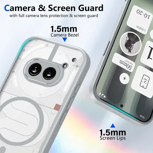 Vista 429 de Funda magnética transparente compatible con Xiaomi 17T, color negro 2 en 1 PC + TPU cubierta de teléfono a prueba de golpes, carcasa protectora
