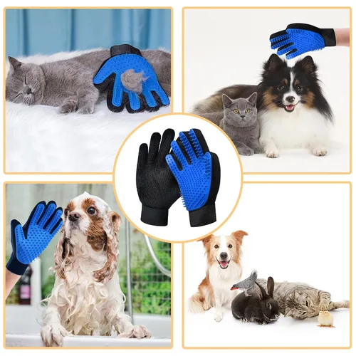 Vista 4 de Cepillo para guantes de aseo para gatos, paquete de 2, herramienta para quitar el pelo de mascotas