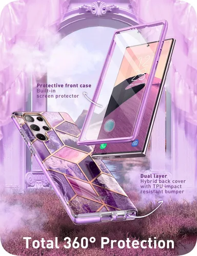 Vista 3 de i-Blason Cosmo Series - Funda para Samsung Galaxy S23 Ultra 5G (lanzado en 2023), diseño protector contra golpes, delgado y elegante, con protector