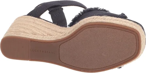 Vista 4 de Lucky Brand Sandalias de cuña Mindra para mujer, Azul