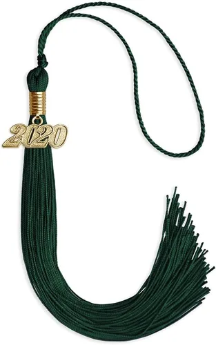 Vista 107 de Endea Graduation - Borla de un solo color con fecha dorada (Oro Antiguo, 2020)