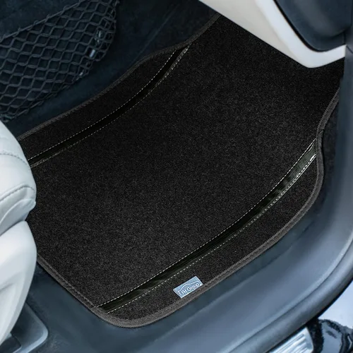 Vista 4 de FH Group Alfombrillas de ajuste universal para automóvil, alfombrillas multiusos y protectores para automóviles, SUV y camiones, alfombrillas Negro