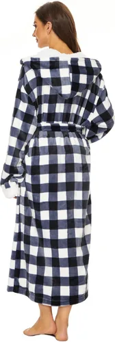 Vista 2 de ccko Batas de felpa para mujer, suaves, ligeras, cálidas, con capucha, estilo spa