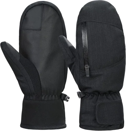 Vista 2 de Durio Manoplas de esquí para mujeres y hombres, guantes de esquí impermeables para hombres y mujeres, guantes de nieve con pantalla táctil