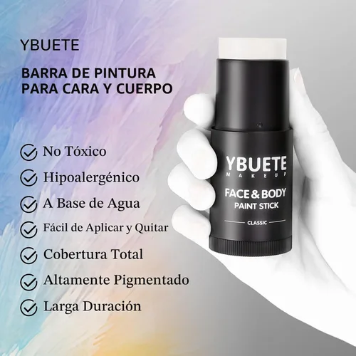 Vista 4 de YBUETE Palo de pintura a base de agua blanca para Halloween SFX Maquillaje Blanco