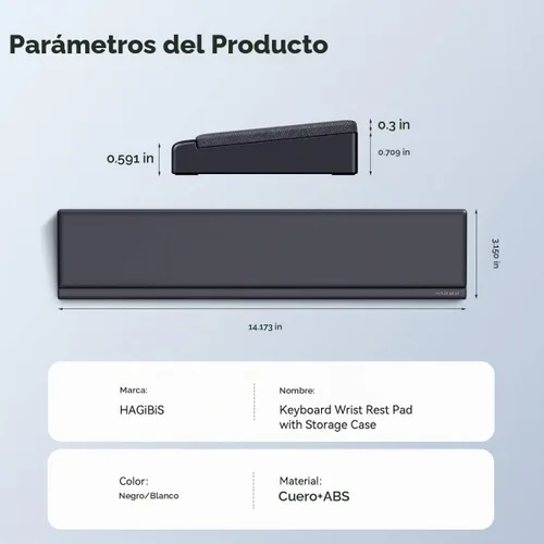 Vista 8 de Hagibis Soporte para reposamuñecas para teclado con funda de almacenamiento de partición de escritorio, espuma viscoelástica suave ergonómica, base
