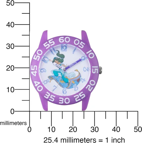 Vista 5 de Disney Princess Kids' Plastic Time Teacher Analog Quartz Nylon Strap Watch